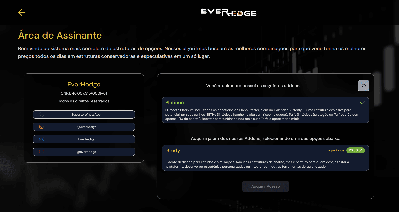 Onde você acompanha tudo depois de entrar